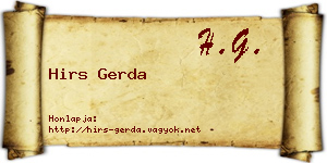 Hirs Gerda névjegykártya